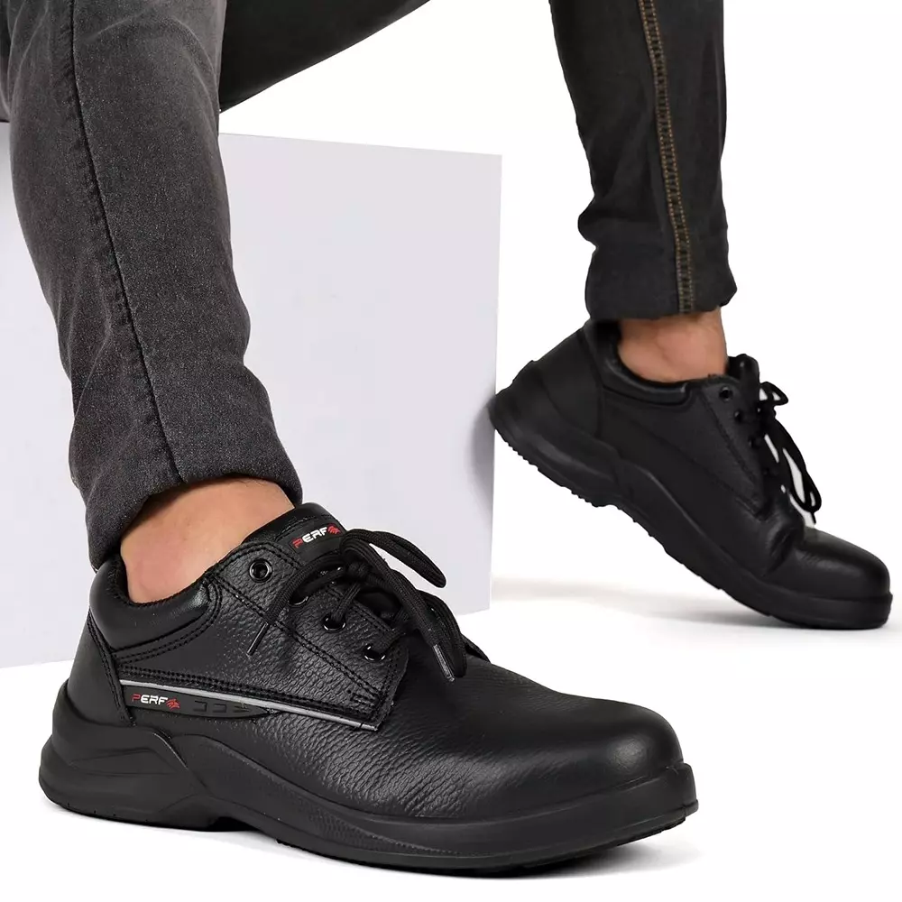 perf-200-j-steel-toe-safety-shoe-low-ankle-pu-sole-uk-8-size-black-leather-for-ethnic-industrial-use-turbo-x