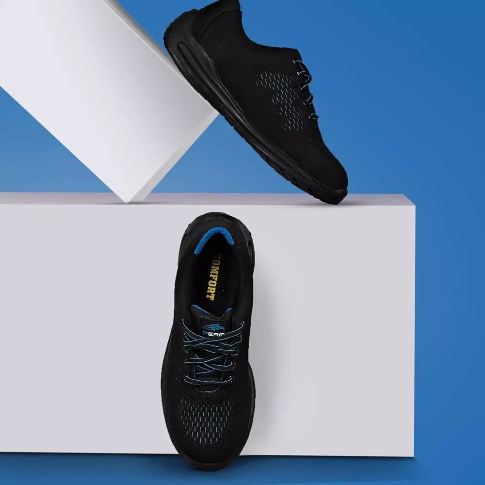 perf-200-j-steel-toe-safety-shoe-low-ankle-pu-sole-uk-6-size-black-breathable-mesh-fabric-for-ethnic-industrial-use-air-flow