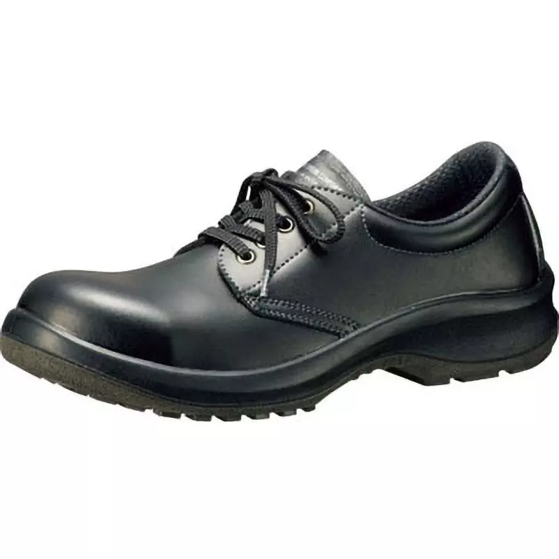 MIDORI Safety Shoes Cow Chrome Leather UK 11 Size Black, PRM210NT