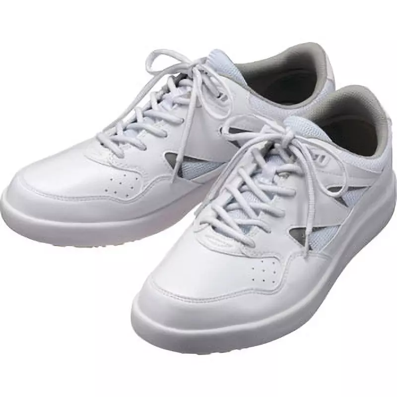 MIDORI Super Slip Resistant Lightweight Work Shoes Artificial leather, mesh UK 8 Size White, H-710N-W-27.0