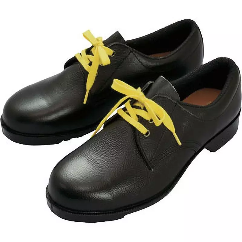 MIDORI Electrostatic Safety Shoes Black UK 8 Size Cow Chrome Leather (Soft Embossing) EEE Low Cut, V251NS-27.0