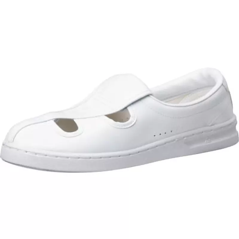 MIDORI Electrostatic Work Shoes White UK 2.5 Size Vinyl Leather EEE Low Cut, M102-21.5