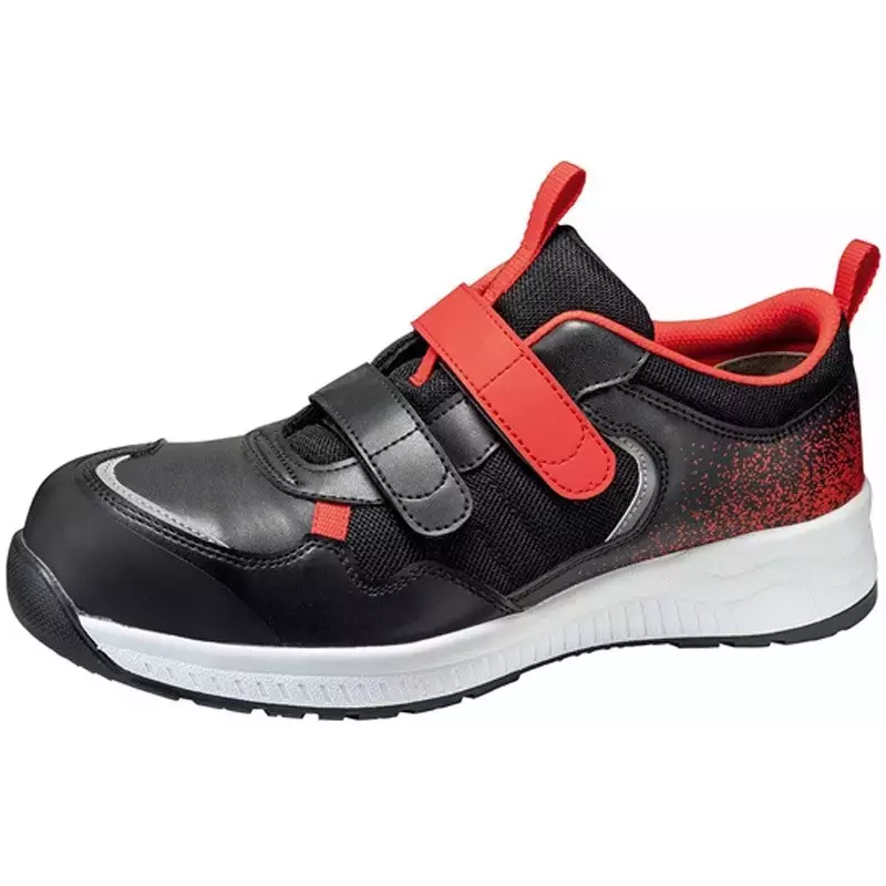 MIDORI Safety Work Sneakers Artificial Leather / Mesh Black & Red UK 7.5 Size, AS-05 BK/RD-26.0