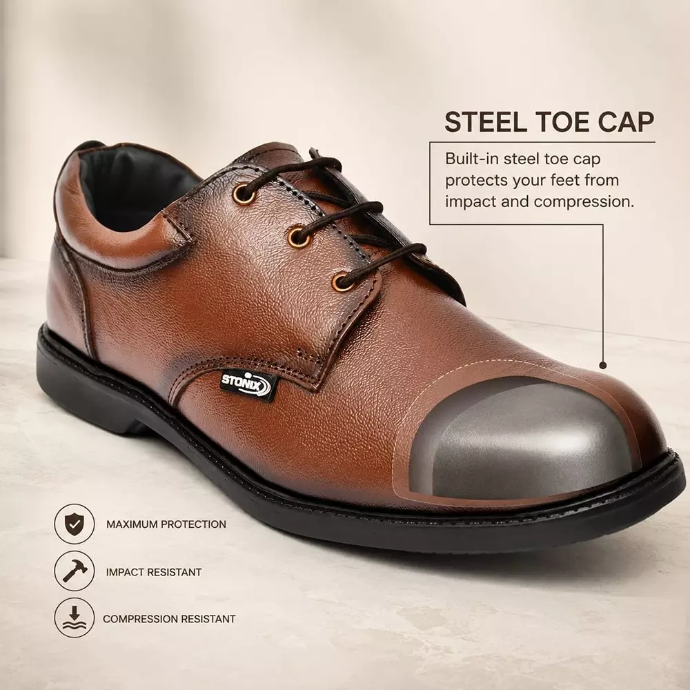 stonix-formal-premium-low-ankle-safety-shoe-steel-toe-tpr-sole-brown-leather-uk-11-size-for-construction-work-use-st_nf_brown_11