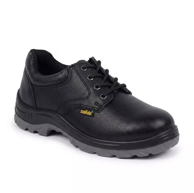 L&T Solido Steel Toe Safety Shoes Low Ankle PU Double Density Sole Size UK 6 Black Model Solido Executive