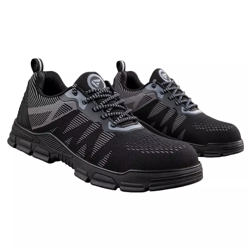 Fuel Composite (200J) Safety Shoes Low Ankle Knitted Fabric Black, Reevon-02