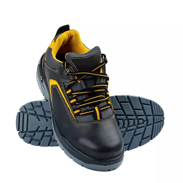 Mallcom Steel Toe Safety Shoes Low Ankle Double Density PU Sole Brown Nubuck Leather Size UK 11, Guina