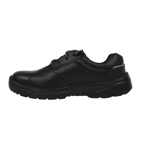 Mallcom Steel Toe Safety Shoes Low Ankle PU Sole Black Leather Size UK 5, Civet S1BG