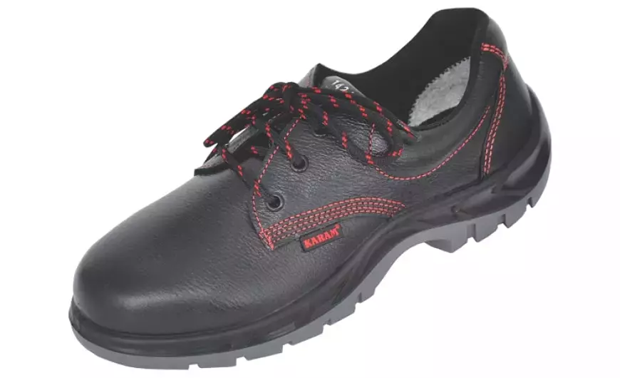 Karam Gripp Steel Toe Safety Shoes Low Ankle Black Size UK 10, FS01BL(SWDAPN)