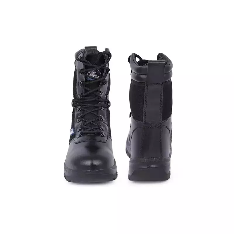 Allen Cooper Plain Toe Combat Boot High Ankle PU Sole Size 11 UK/India Black, AC-1096
