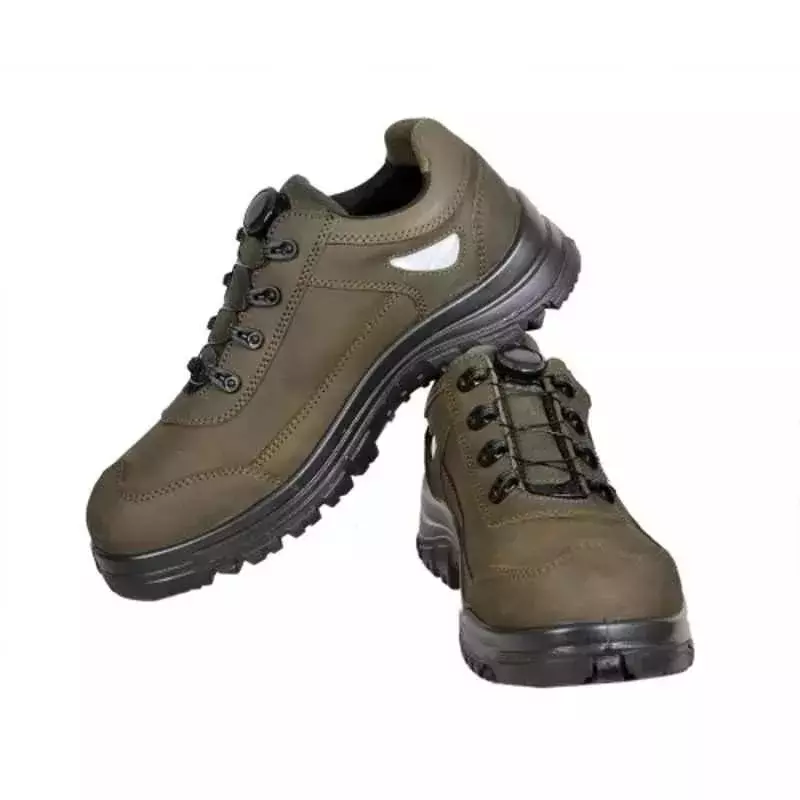 Coffer Safety Steel Toe Safety Shoes PU Sole Low Ankle Olive Genuine Leather Size UK 11, 1336Olive