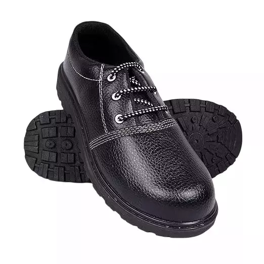 Aktion Safety Steel Toe Safety Shoes PVC Sole Low Ankle Black Synthetic Leather Size UK 6, AK-FLY-ST-6-PO1