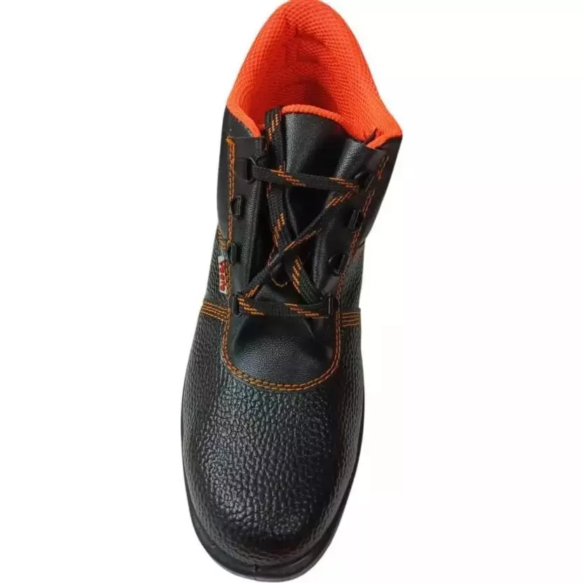 VSafe Steel Toe Safety Shoes PVC Sole High Ankle Synthetic Leather Black Size UK 10, V-6