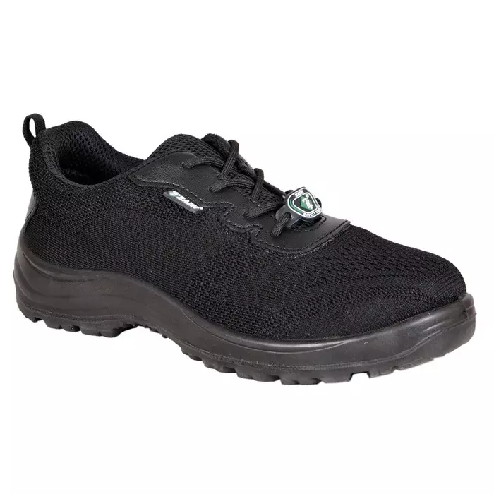 Zain Safety X-Weave Composite Toe Safety Shoes PU Single Density Low Ankle Black Dry Fit Knit Breathable Size UK8, RAVEN