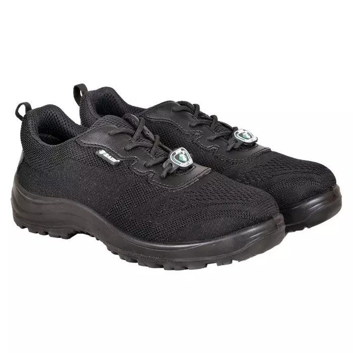 Zain Safety X-Weave Composite Toe Safety Shoes PU Single Density Low Ankle Black Dry Fit Knit Breathable Size UK9, RAVEN