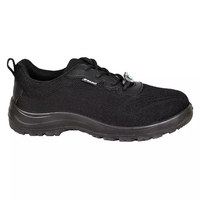 Zain Safety X-Weave Composite Toe Safety Shoes PU Single Density Low Ankle Black Dry Fit Knit Breathable Size UK9, RAVEN