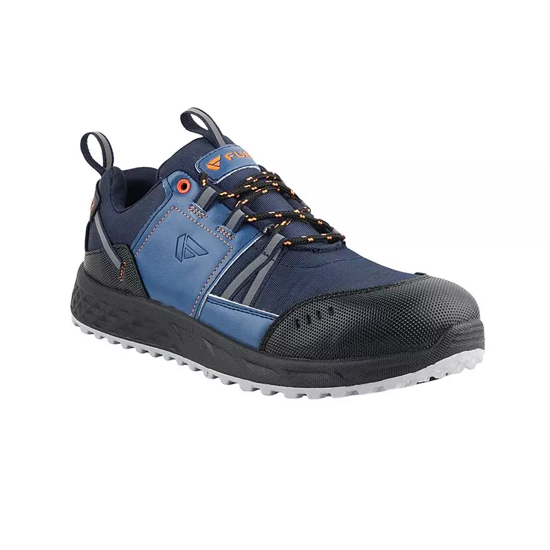 Fuel Steel Toe Safety Shoes PVC Double Density Low Ankle Navy BlueSynthetic with Foam for Mens Size UK9, Flute