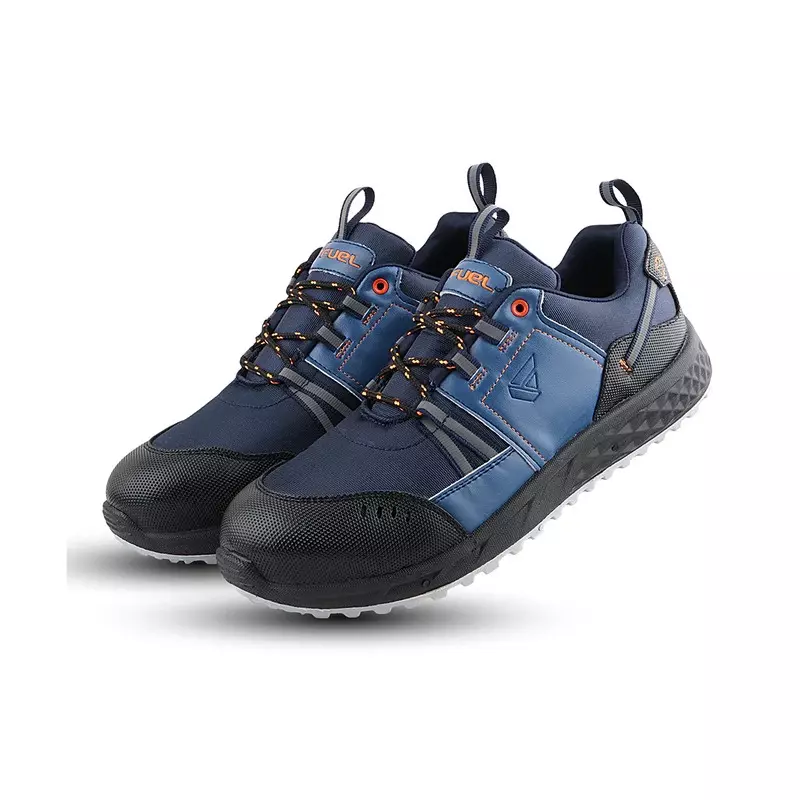 Fuel Steel Toe Safety Shoes PVC Double Density Low Ankle Navy BlueSynthetic with Foam for Mens Size UK10, Flute