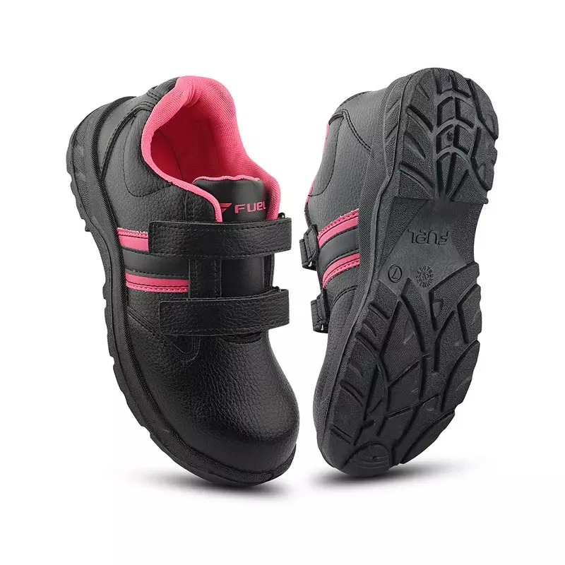 Fuel Metallic Toe Safety Shoes PVC Single Density Low Ankle PinkSynthetic Leather for Women Size UK4, Riga