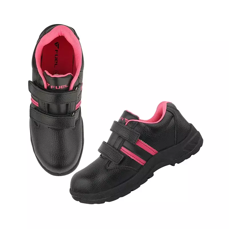 Fuel Metallic Toe Safety Shoes PVC Single Density Low Ankle PinkSynthetic Leather for Women Size UK4, Riga