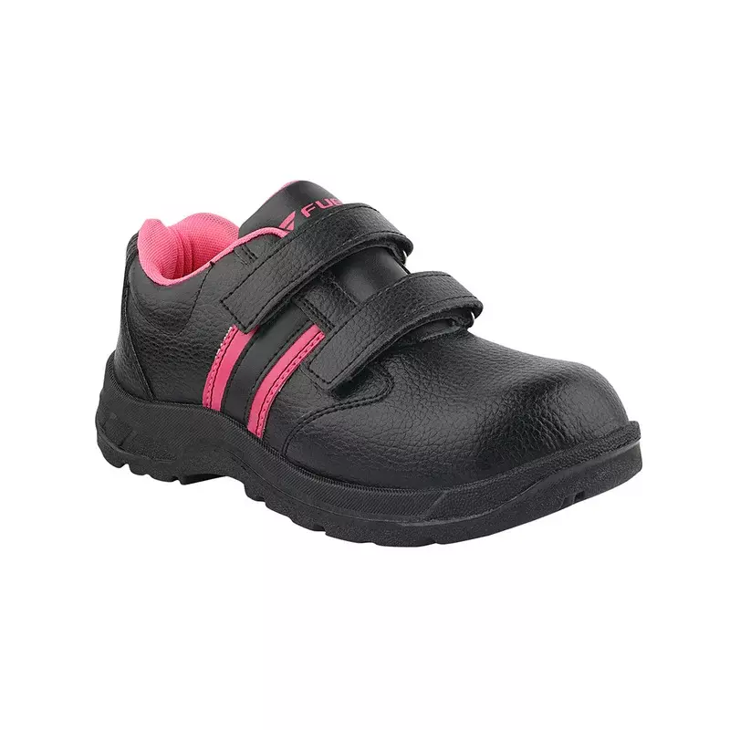 Fuel Metallic Toe Safety Shoes PVC Single Density Low Ankle PinkSynthetic Leather for Women Size UK5, Riga