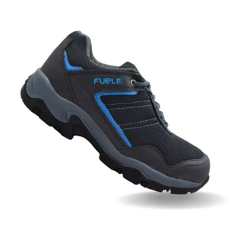 FUEL Metallic Toe Safety Shoes EVA Double Density Low Ankle Grey Fabric for Mens Size UK7, WINGS-SAFETY GREY