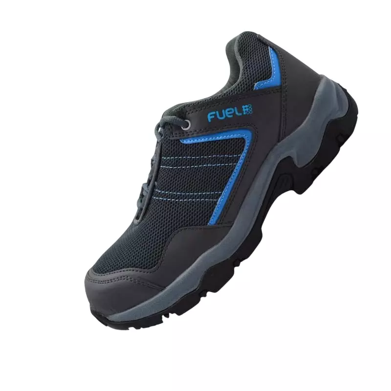 FUEL Metallic Toe Safety Shoes EVA Double Density Low Ankle Grey Fabric for Mens Size UK11, WINGS-SAFETY GREY
