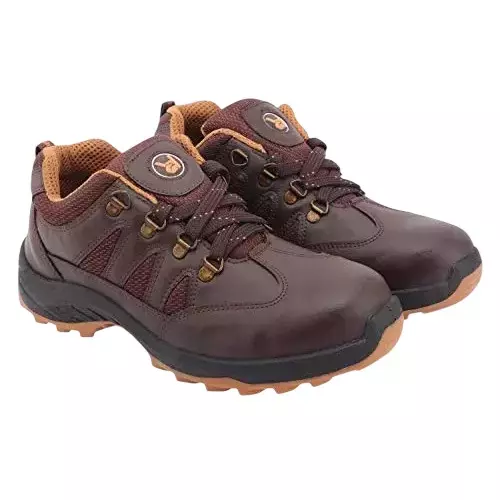 Hillson Swag 1904 Steel Toe Safety Shoes Low Ankle PVC Sole BROWN Synthetic Leather Size UK 9