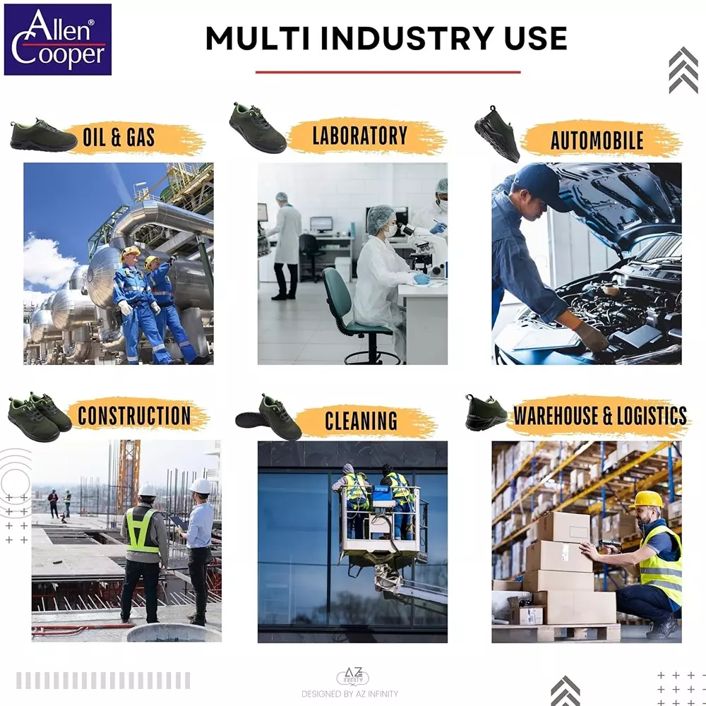 allen-cooper-steel-toe-safety-shoe-low-ankle-pu-sole-uk-10-size-olive-green-for-industrial-use-acf-1733