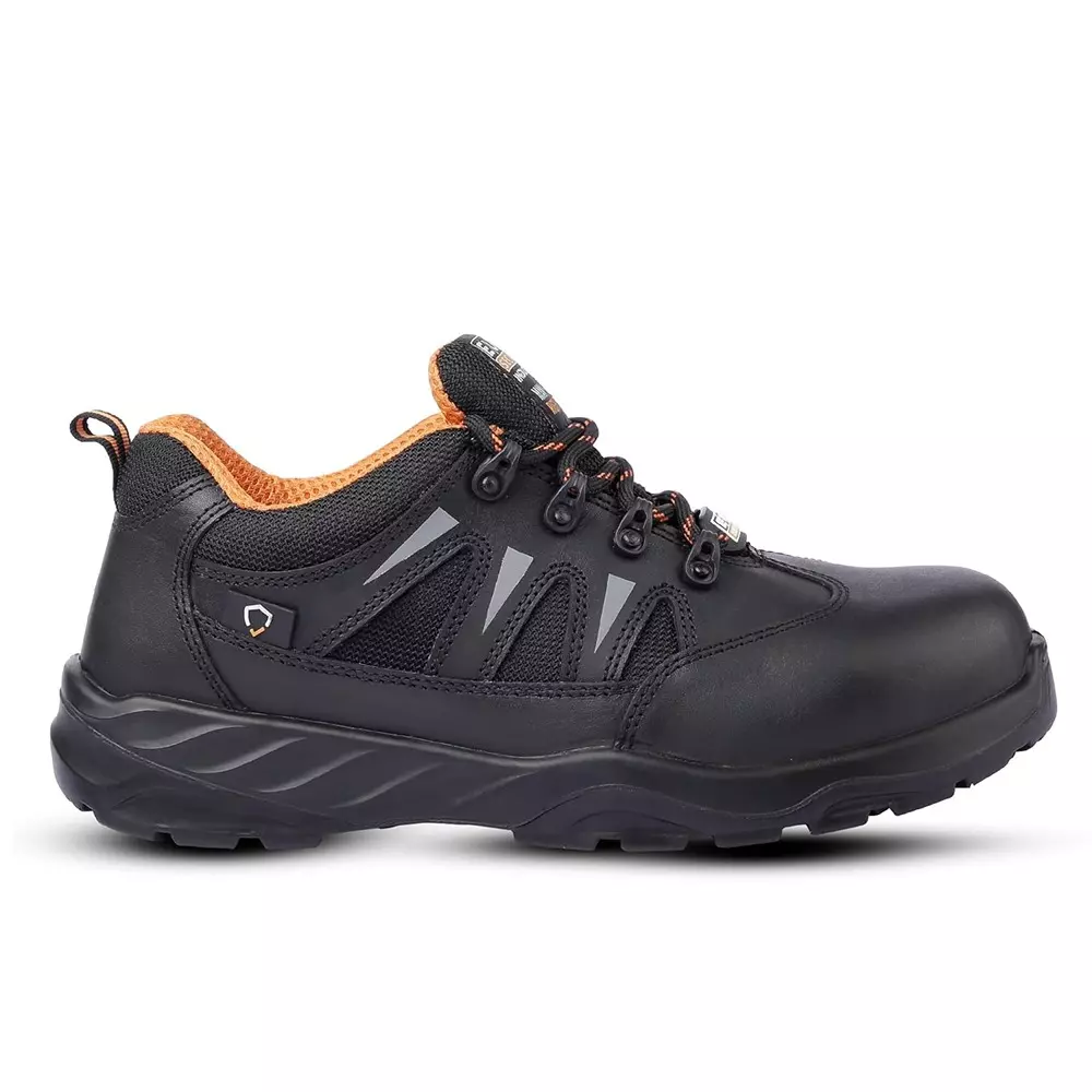 Euro Security VERVE 200 J Composite Toe Safety Shoe Low Ankle PU Sole UK 7 Size CG Nappa Leather Black for Industrial Use