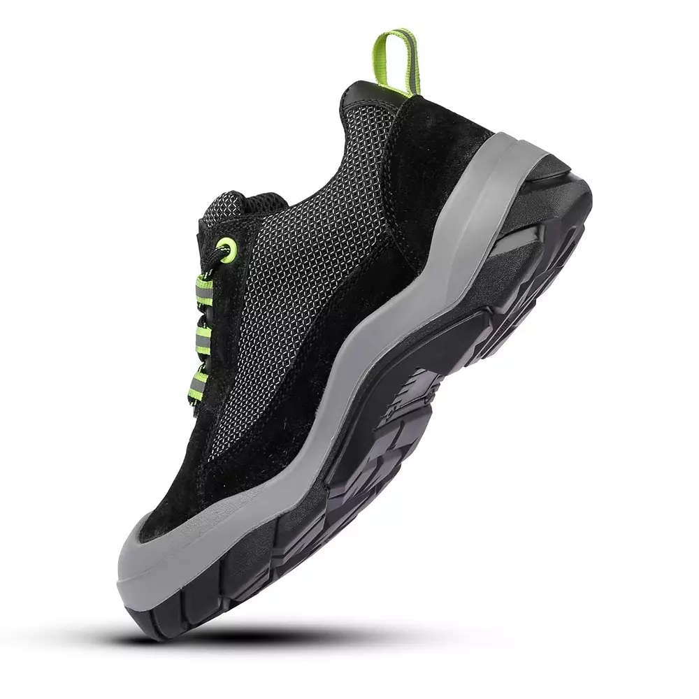 Euro Security RHINO 200 J Steel Toe Sporty Safety Sneaker Low Ankle PU Sole UK 6 Size Suede Leather Grey for Industrial Use