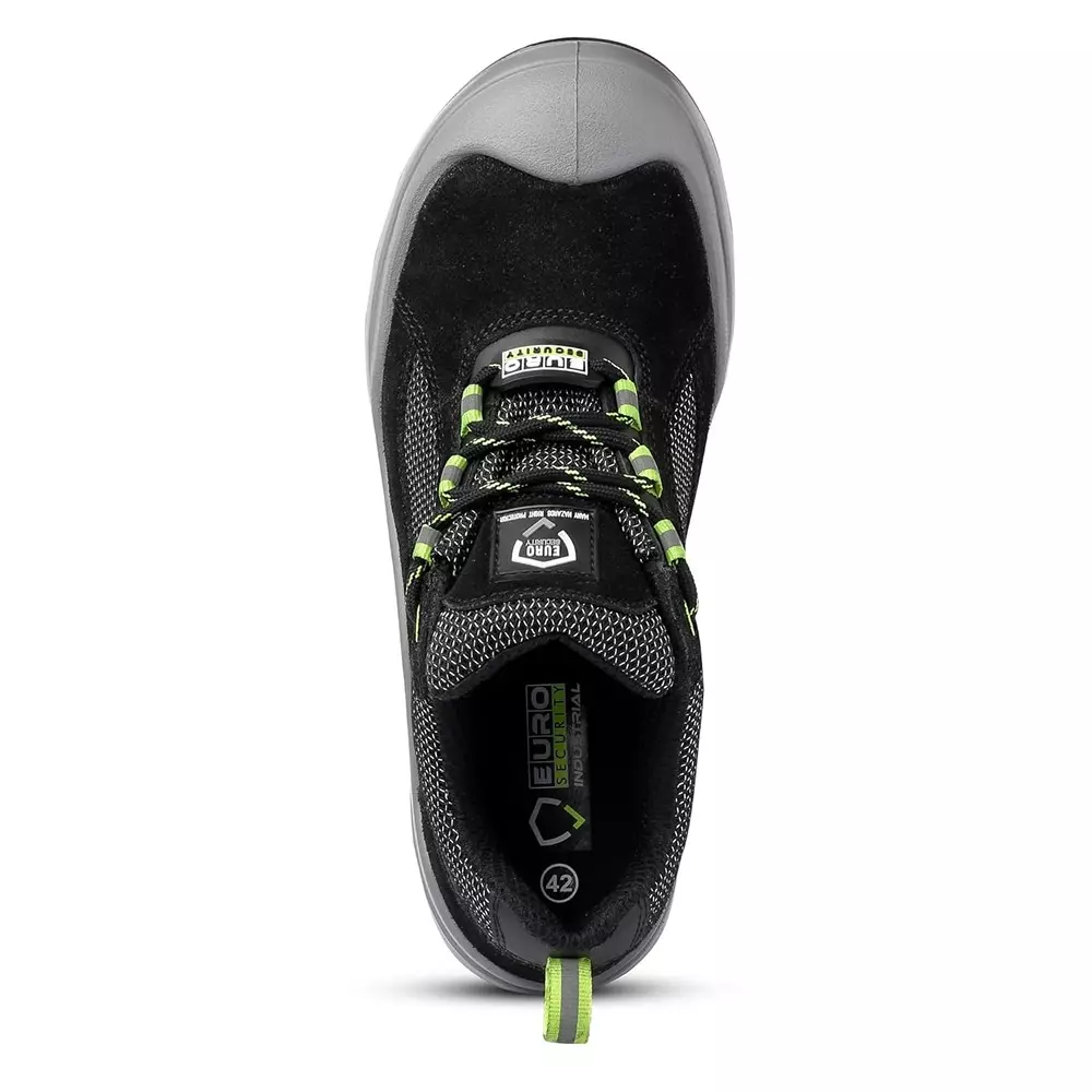 Euro Security RHINO 200 J Steel Toe Sporty Safety Sneaker Low Ankle PU Sole UK 6 Size Suede Leather Grey for Industrial Use