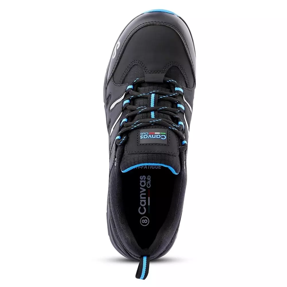 Canvas Club RIVA 200 J Steel Toe Safety Shoe Low Ankle Phylon Rubber Sole UK 6 Size Blue & Black Synthetic Nubuck Micro Fiber