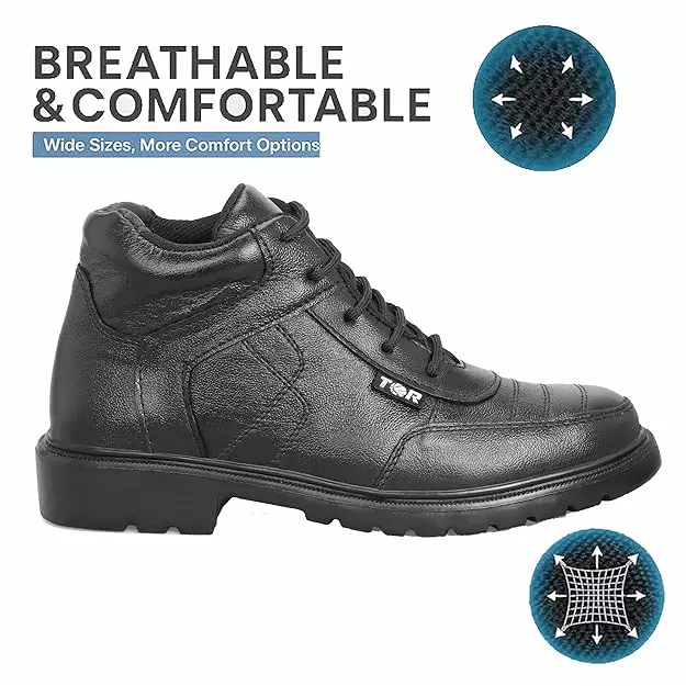 TOR Safety Boot Shoes High Ankle Phylon Sole Black Size UK 7, 1085