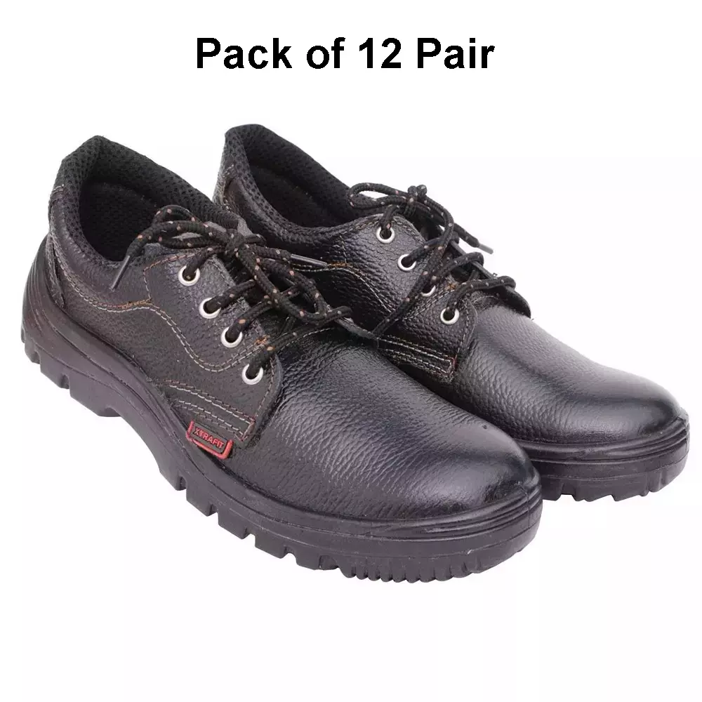 hindpro-steel-toe-safety-shoes-single-density-pu-sole-low-ankle-black-original-barton-print-grain-leather-size-uk-11-xtrafit-pack-of-12-pairs