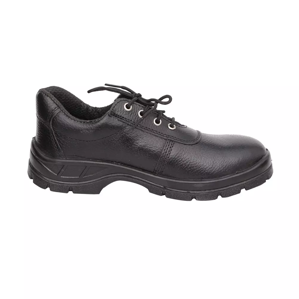 hindpro-steel-toe-safety-shoes-single-density-pu-sole-low-ankle-black-original-barton-print-grain-leather-size-uk-7-tigor-pack-of-12-pairs