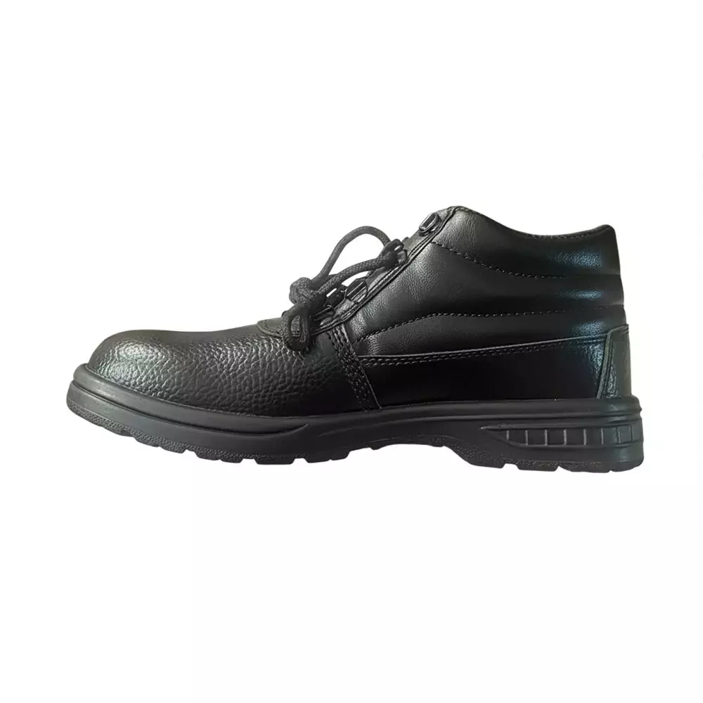 GENERIC Steel Toe Eco Series Safety Shoes High Ankle PVC Sole Size UK 9 Black, Power-9 (Pack of 5 Pair)