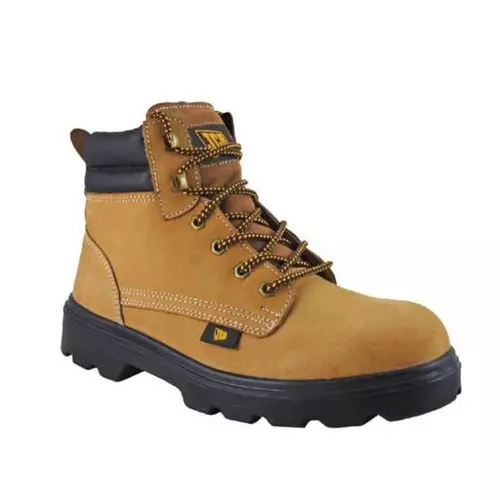 JCB Steel Toe Safety Shoes Double Density PU Sole High Ankle Tan Buff Nubuck Leather UK 10, Trekker