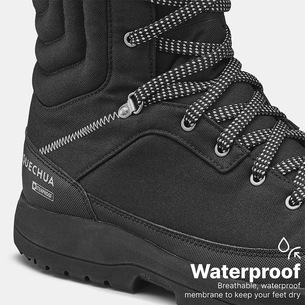 quechua-hiking-boots-round-toe-high-ankle-synthetic-polyurethane-polyester-rubber-sole-size-125-black-nh100