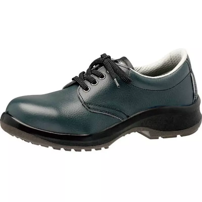 MIDORI Safety Shoes Navy UK 5.5 Size Cow Chrome Leather (Soft Embossing) 3E Low Cut, LPM210