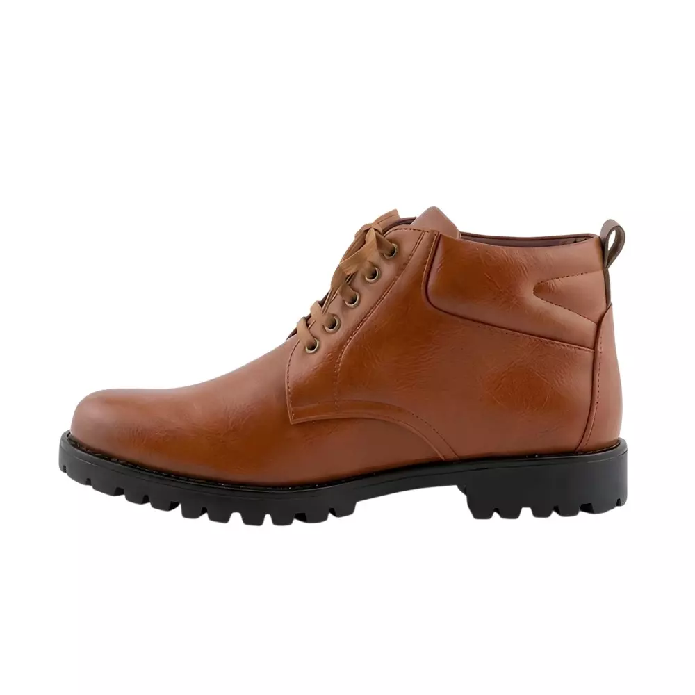 WUGO Stainless Steel Safety Shoes High Ankle Airmix Sole Leather Tan UK 8 Size for Industrial, Security, Tactical, Construction Use, M1002B