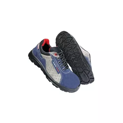 Galista Steel Toe Flow Safety Shoes Single Density Flat Sole Size UK 11 Blue and Grey