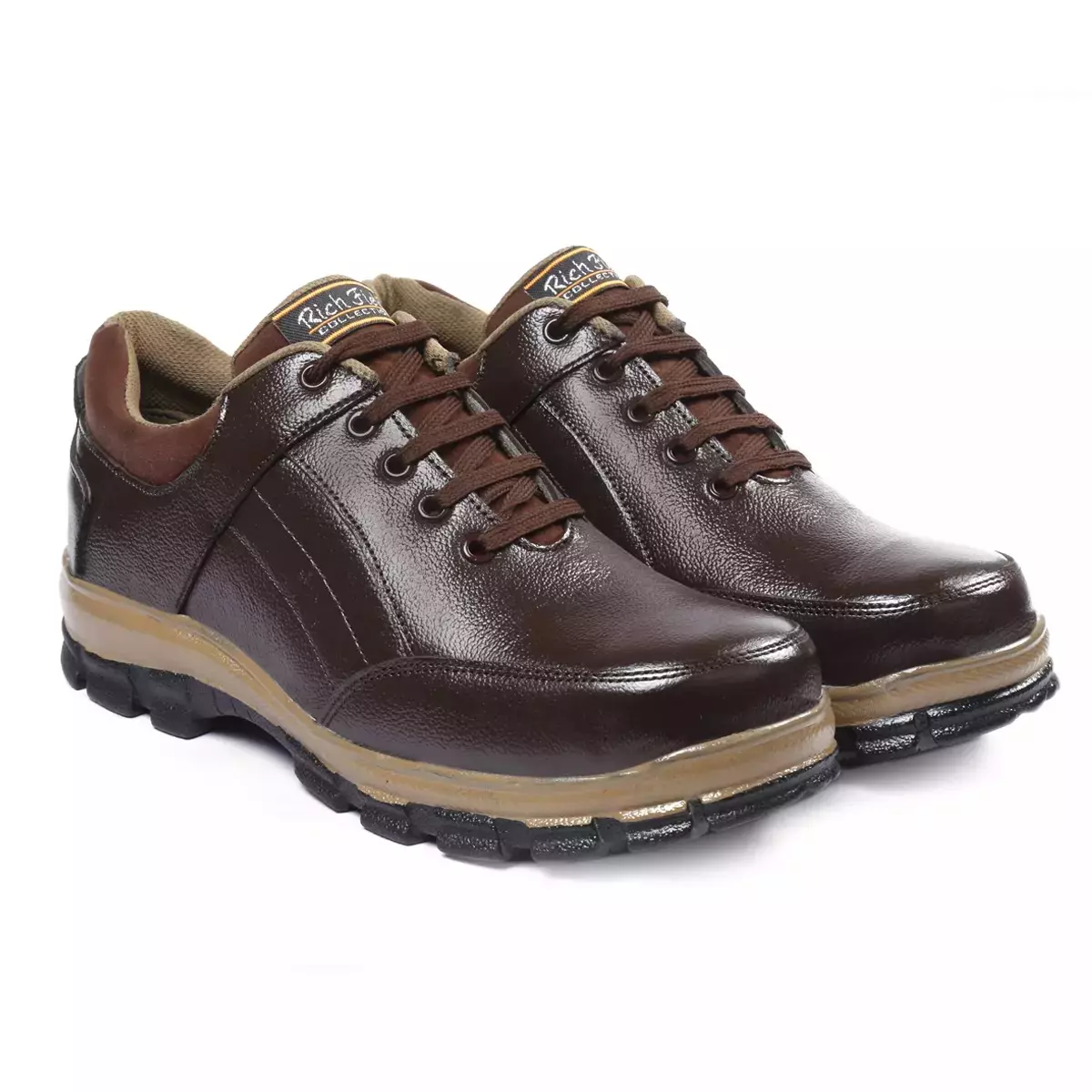 Rich Field Steel Toe Safety Shoe Genuine Leather Low Ankle Size UK 10 Brown, SGS1129BR