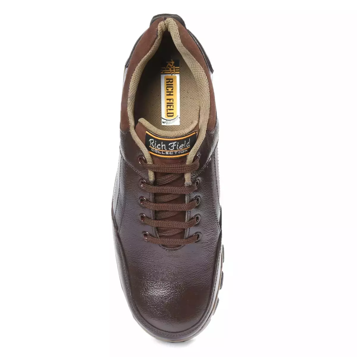 Rich Field Steel Toe Safety Shoe Genuine Leather Low Ankle Size UK 10 Brown, SGS1129BR