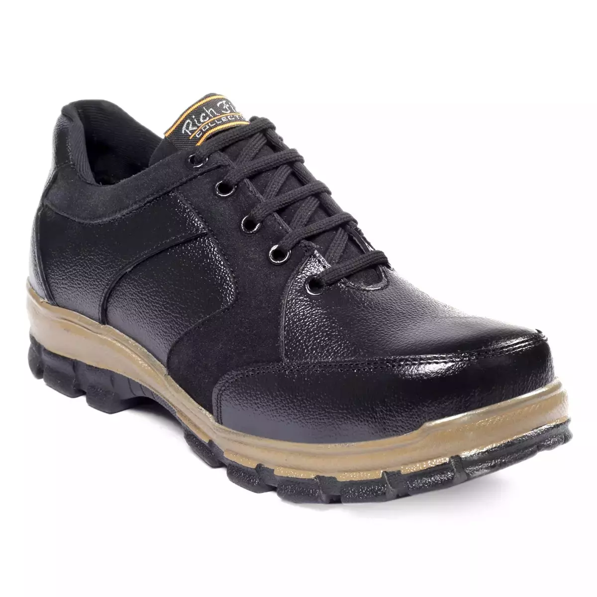 Rich Field Steel Toe Safety Shoe Genuine Leather Low Ankle Size UK 8 Black, SGS1131BK