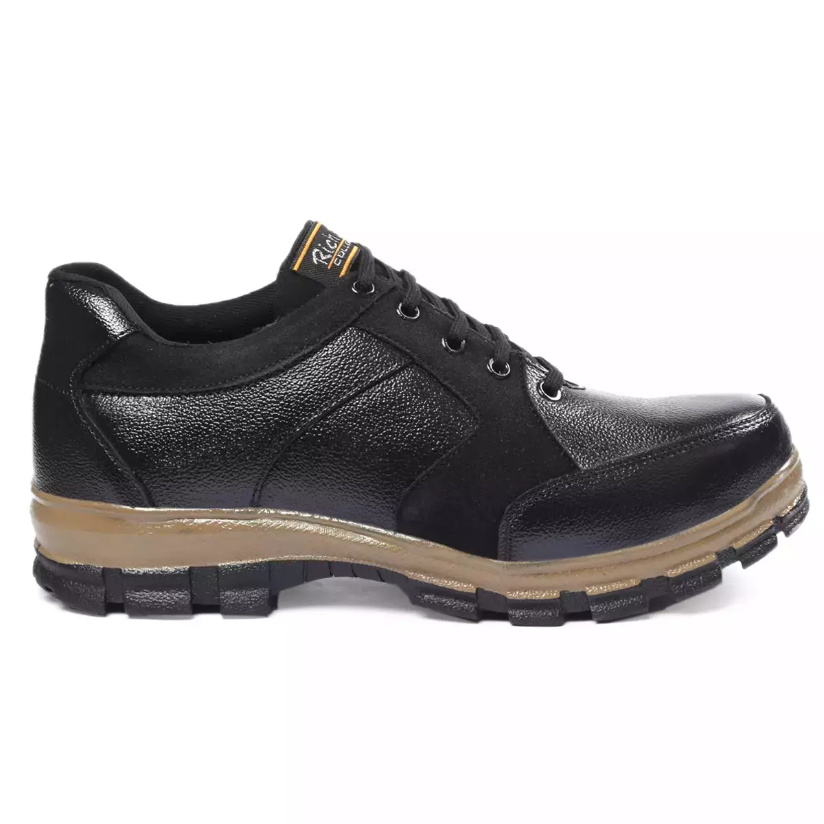 Rich Field Steel Toe Safety Shoe Genuine Leather Low Ankle Size UK 8 Black, SGS1131BK