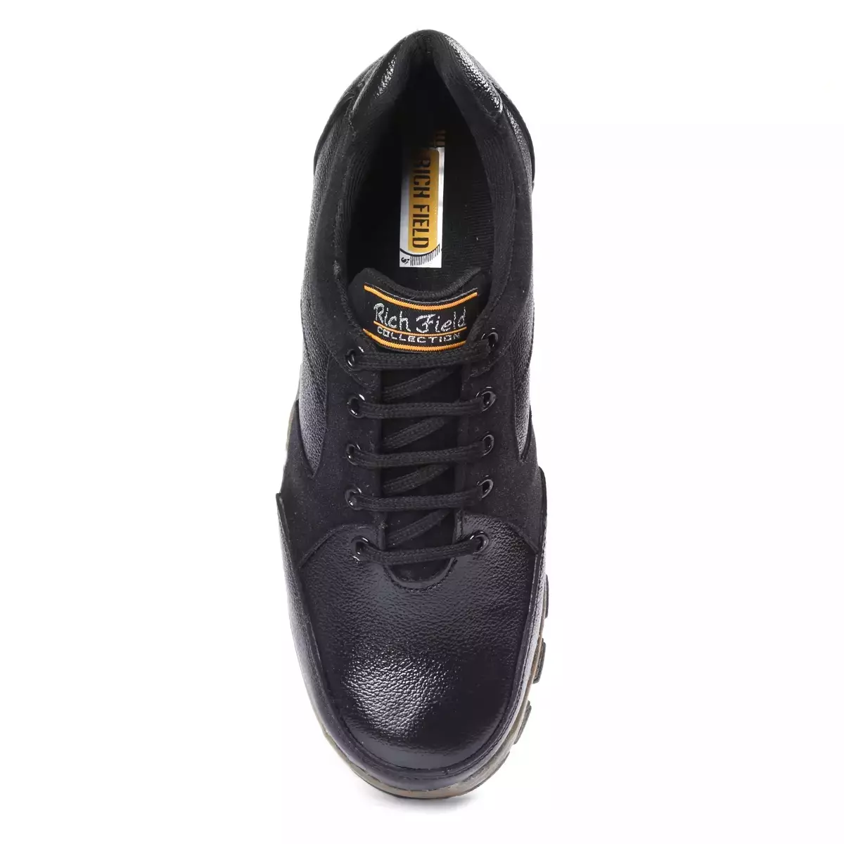 Rich Field Steel Toe Safety Shoe Genuine Leather Low Ankle Size UK 8 Black, SGS1131BK