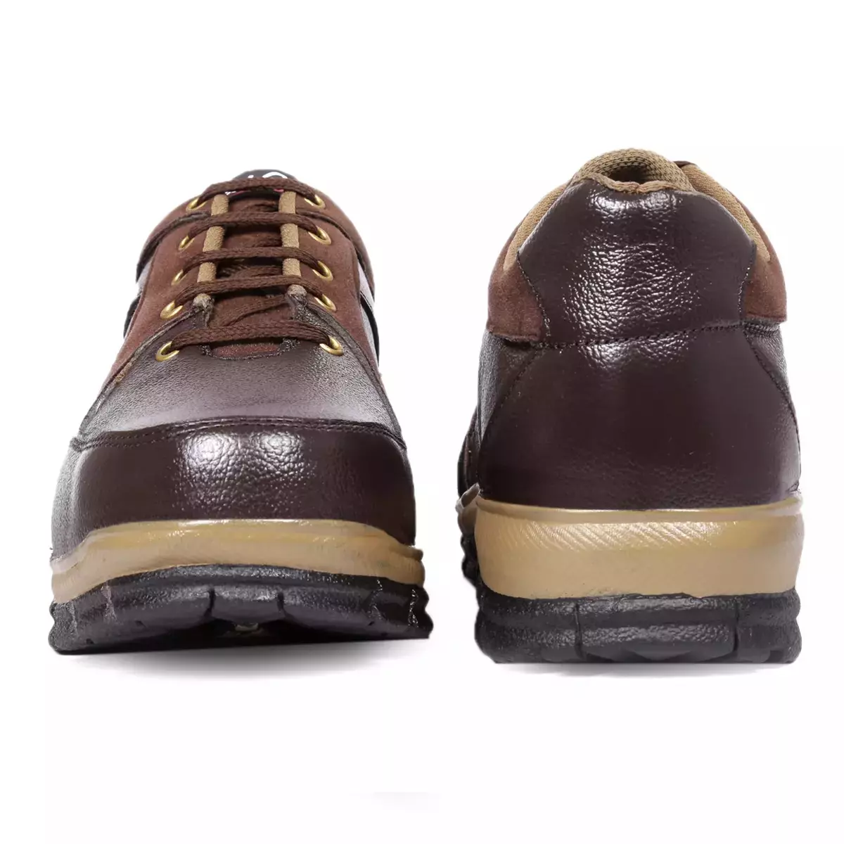 Red Can Steel Toe Safety Shoe Low Ankle Genuine Leather Size UK 7 Brown, SGE1167BRN