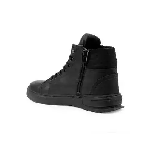 Wonker AirMix Steel Toe Safety Shoes High Ankle Rubber Sole Black Synthetic Leather Size UK 6, WK-526