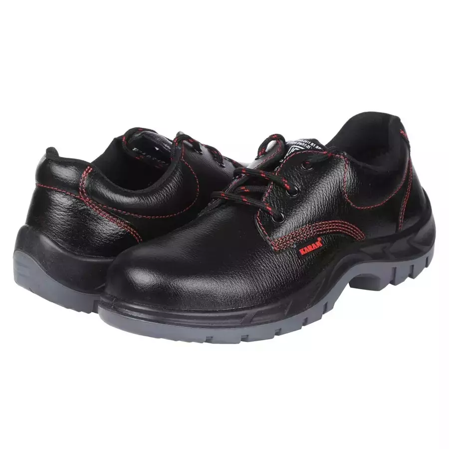 Karam Deluxe Steel Toe Safety Shoes Low Ankle Black Size UK 3, FS01BL(SWDAPN)